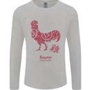 Chinese Zodiac Year of the Rooster Mens Long Sleeve T-Shirt Sports Grey