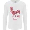 Chinese Zodiac Year of the Rooster Mens Long Sleeve T-Shirt White
