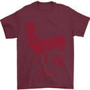 Chinese Zodiac Year of the Rooster Mens T-Shirt Cotton Gildan Maroon