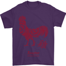Chinese Zodiac Year of the Rooster Mens T-Shirt Cotton Gildan Purple