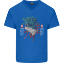 Chinese Zodiac Year of the Rooster Mens V-Neck Cotton T-Shirt Royal Blue