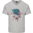 Chinese Zodiac Year of the Rooster Mens V-Neck Cotton T-Shirt Sports Grey