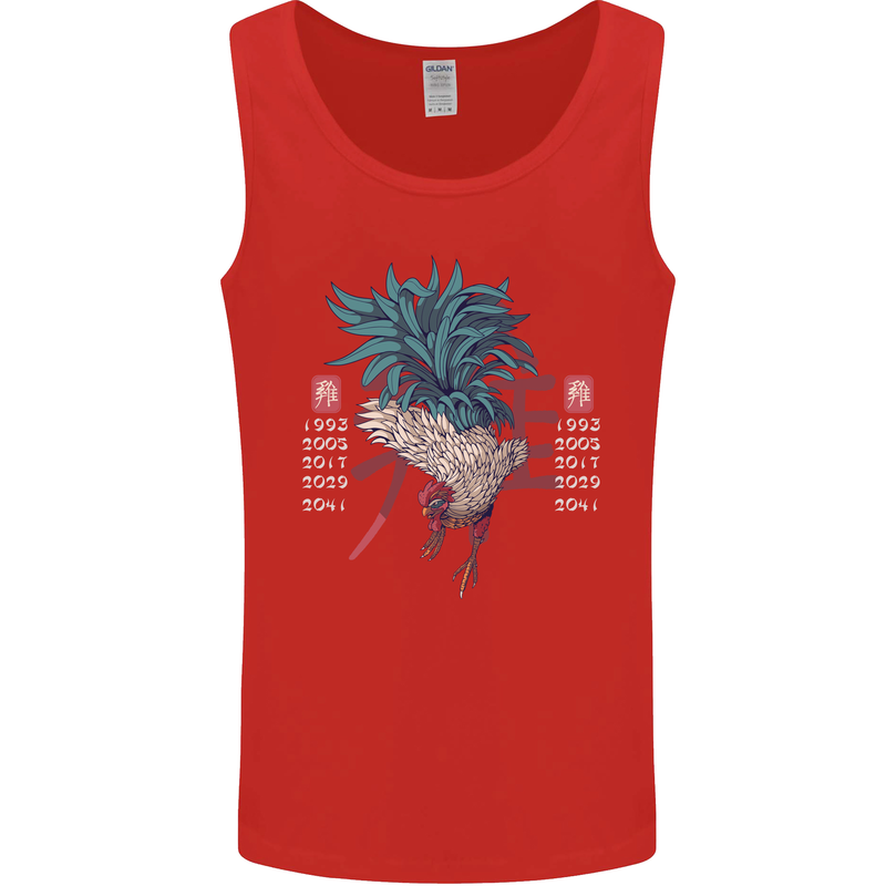 Chinese Zodiac Year of the Rooster Mens Vest Tank Top Red