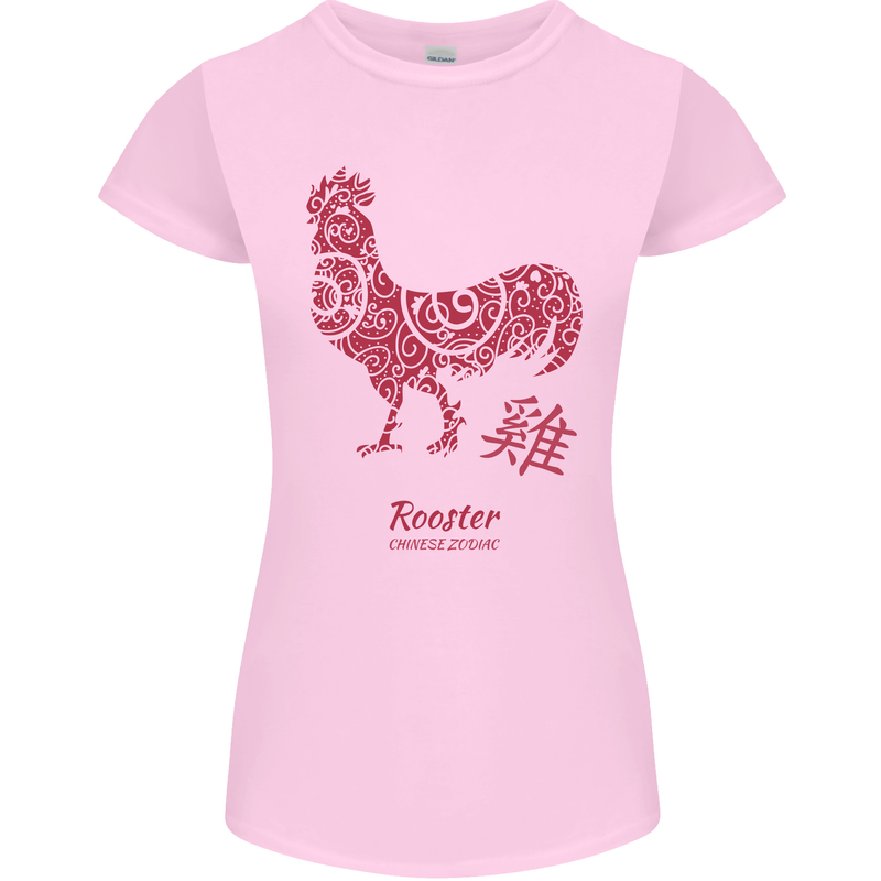 Chinese Zodiac Year of the Rooster Womens Petite Cut T-Shirt Light Pink