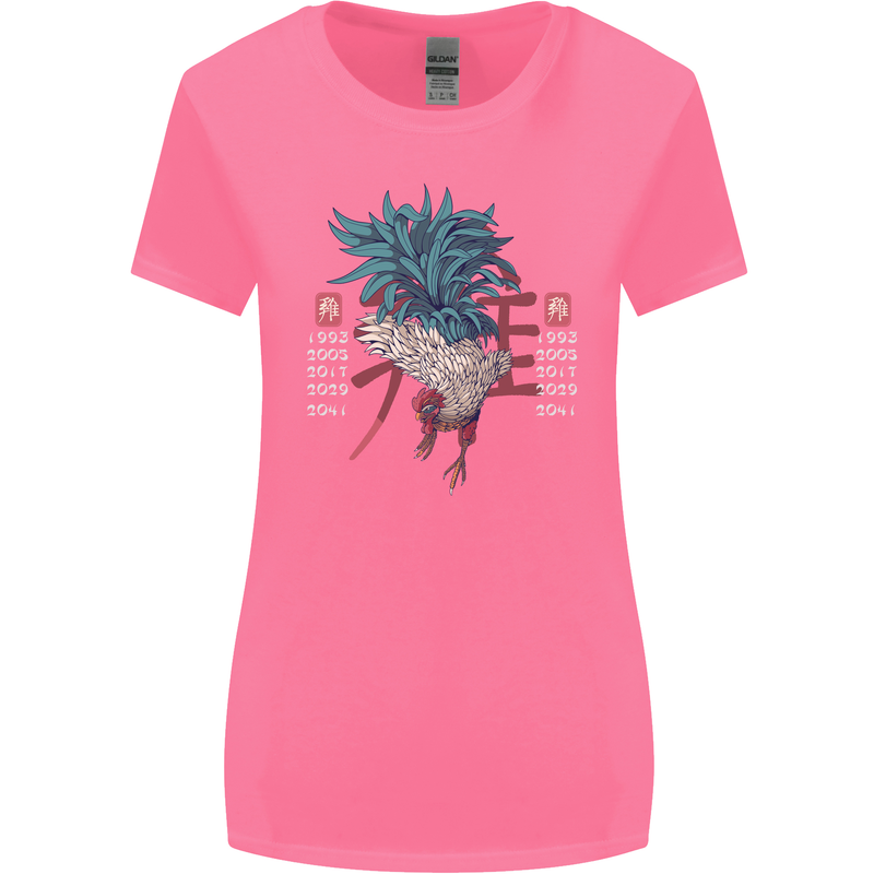 Chinese Zodiac Year of the Rooster Womens Wider Cut T-Shirt Azalea