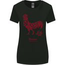 Chinese Zodiac Year of the Rooster Womens Wider Cut T-Shirt Black