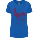 Chinese Zodiac Year of the Rooster Womens Wider Cut T-Shirt Royal Blue