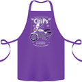 Chips Police Motorcycle Drama Motorbike Cotton Apron 100% Organic Purple