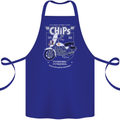 Chips Police Motorcycle Drama Motorbike Cotton Apron 100% Organic Royal Blue