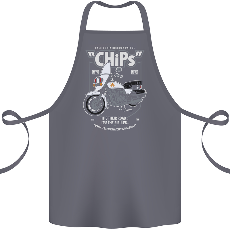 Chips Police Motorcycle Drama Motorbike Cotton Apron 100% Organic Steel