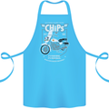 Chips Police Motorcycle Drama Motorbike Cotton Apron 100% Organic Turquoise