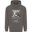 Chips Police Motorcycle Drama Motorbike Mens 80% Cotton Hoodie Charcoal