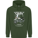 Chips Police Motorcycle Drama Motorbike Mens 80% Cotton Hoodie Forest Green