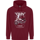 Chips Police Motorcycle Drama Motorbike Mens 80% Cotton Hoodie Maroon