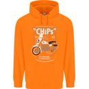 Chips Police Motorcycle Drama Motorbike Mens 80% Cotton Hoodie Orange