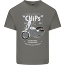 Chips Police Motorcycle Drama Motorbike Mens Cotton T-Shirt Tee Top Charcoal
