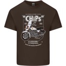 Chips Police Motorcycle Drama Motorbike Mens Cotton T-Shirt Tee Top Dark Chocolate