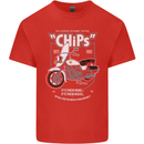 Chips Police Motorcycle Drama Motorbike Mens Cotton T-Shirt Tee Top Red