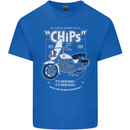 Chips Police Motorcycle Drama Motorbike Mens Cotton T-Shirt Tee Top Royal Blue