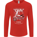 Chips Police Motorcycle Drama Motorbike Mens Long Sleeve T-Shirt Red