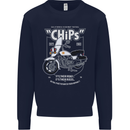 Chips Police Motorcycle Drama Motorbike Mens Sweatshirt Jumper Navy Blue