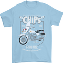Chips Police Motorcycle Drama Motorbike Mens T-Shirt Cotton Gildan Light Blue