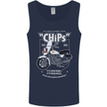 Chips Police Motorcycle Drama Motorbike Mens Vest Tank Top Navy Blue