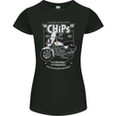Chips Police Motorcycle Drama Motorbike Womens Petite Cut T-Shirt Black