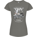 Chips Police Motorcycle Drama Motorbike Womens Petite Cut T-Shirt Charcoal