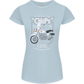 Chips Police Motorcycle Drama Motorbike Womens Petite Cut T-Shirt Light Blue