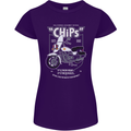 Chips Police Motorcycle Drama Motorbike Womens Petite Cut T-Shirt Purple