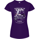 Chips Police Motorcycle Drama Motorbike Womens Petite Cut T-Shirt Purple