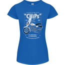 Chips Police Motorcycle Drama Motorbike Womens Petite Cut T-Shirt Royal Blue