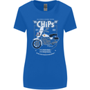 Chips Police Motorcycle Drama Motorbike Womens Wider Cut T-Shirt Royal Blue