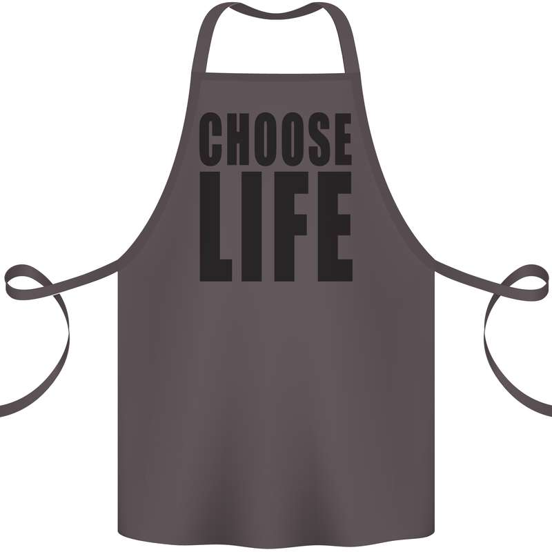 Choose Life Fancy Dress Outfit Costume Cotton Apron 100% Organic Dark Grey