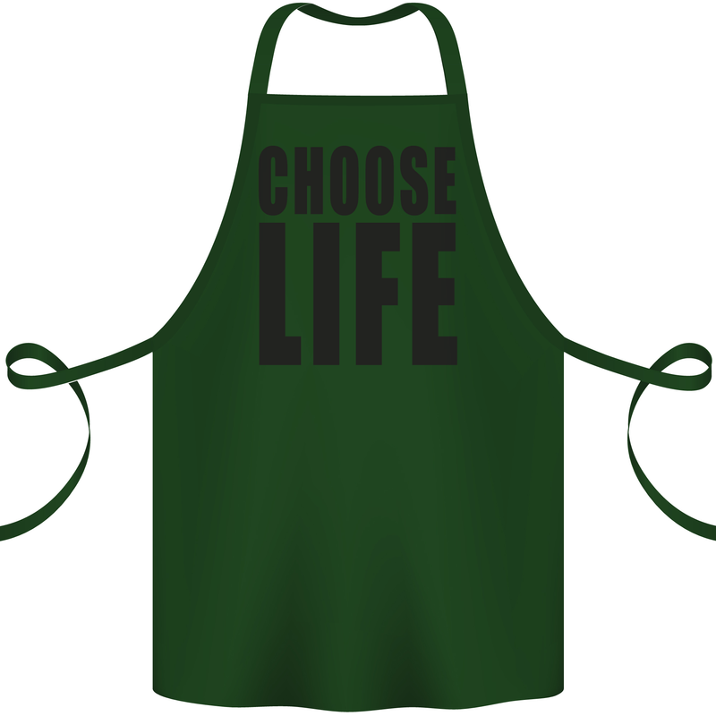 Choose Life Fancy Dress Outfit Costume Cotton Apron 100% Organic Forest Green