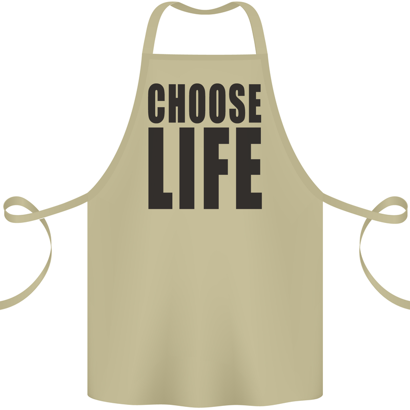Choose Life Fancy Dress Outfit Costume Cotton Apron 100% Organic Khaki