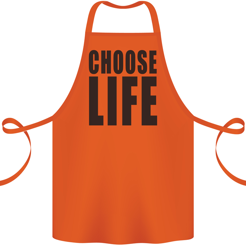 Choose Life Fancy Dress Outfit Costume Cotton Apron 100% Organic Orange