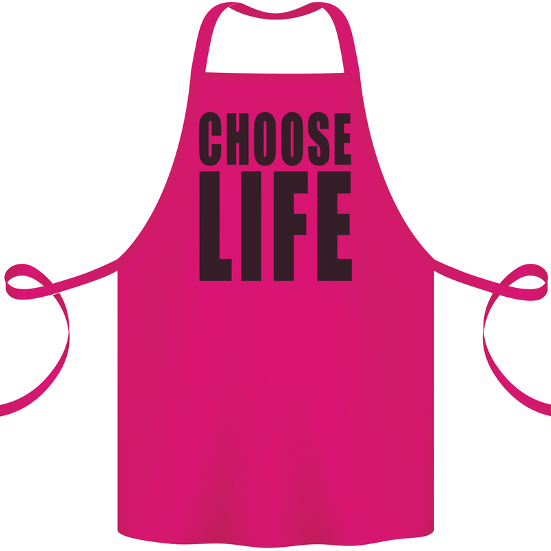 Choose Life Fancy Dress Outfit Costume Cotton Apron 100% Organic Pink
