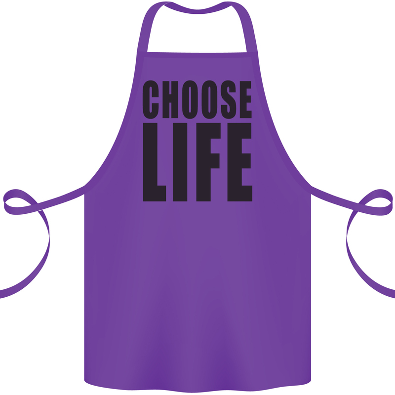 Choose Life Fancy Dress Outfit Costume Cotton Apron 100% Organic Purple