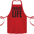 Choose Life Fancy Dress Outfit Costume Cotton Apron 100% Organic Red