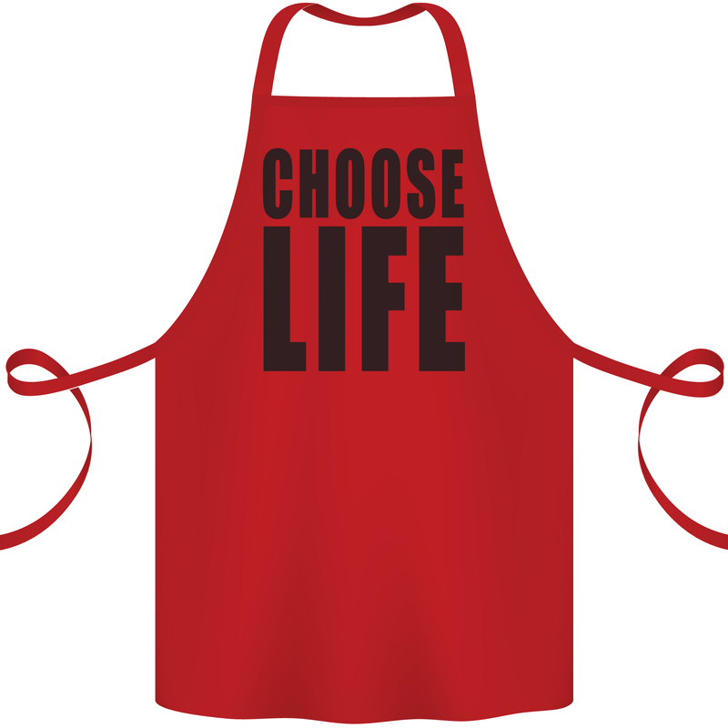 Choose Life Fancy Dress Outfit Costume Cotton Apron 100% Organic Red