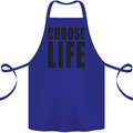 Choose Life Fancy Dress Outfit Costume Cotton Apron 100% Organic Royal Blue