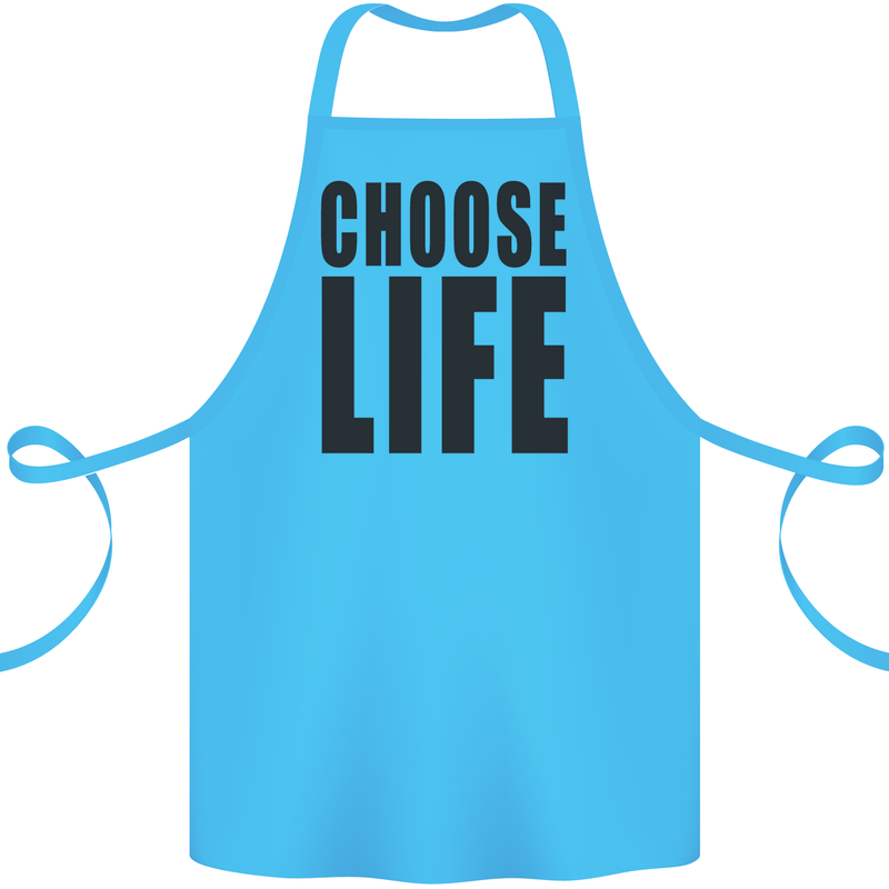 Choose Life Fancy Dress Outfit Costume Cotton Apron 100% Organic Turquoise