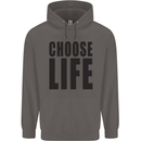 Choose Life Fancy Dress Outfit Costume Mens 80% Cotton Hoodie Charcoal