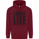 Choose Life Fancy Dress Outfit Costume Mens 80% Cotton Hoodie Maroon