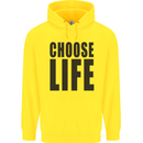 Choose Life Fancy Dress Outfit Costume Mens 80% Cotton Hoodie Yellow