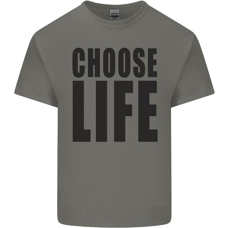 Choose Life Fancy Dress Outfit Costume Mens Cotton T-Shirt Tee Top Charcoal