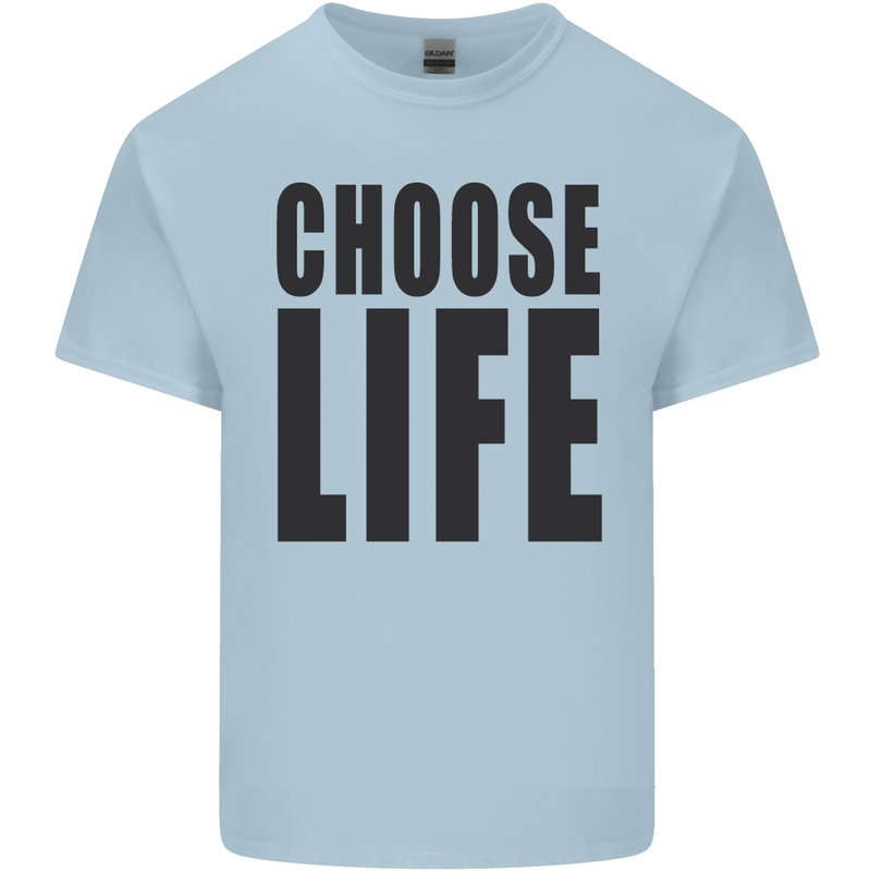 Choose Life Fancy Dress Outfit Costume Mens Cotton T-Shirt Tee Top Light Blue