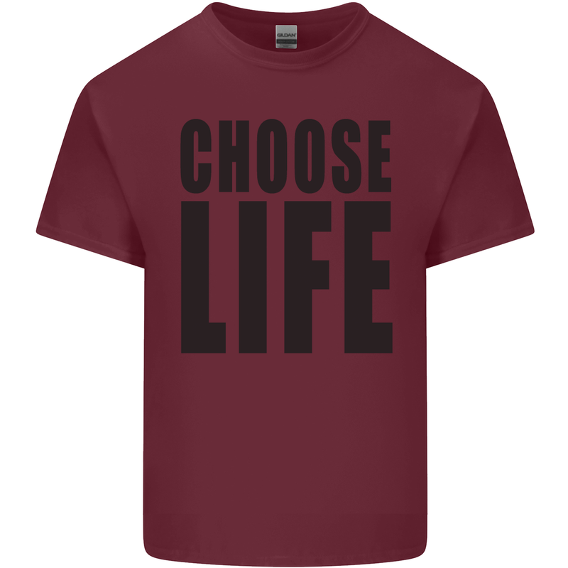 Choose Life Fancy Dress Outfit Costume Mens Cotton T-Shirt Tee Top Maroon
